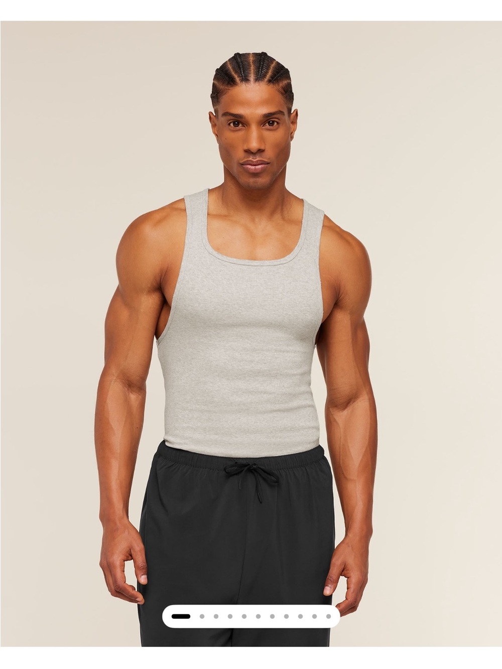 Gymshark x CBUM ribbed tanks medium color bros stone grey marl